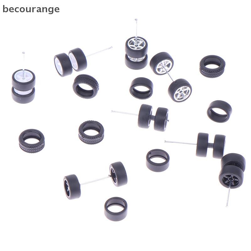 [becourange] 1 Conjunto De Rodas De Carro DIY Racing 1 : 64 Para Pneu De Borracha Com Modelo De Eixo De Roda Peça Modifi
