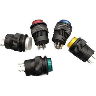 5pcs Interruptor com luz LED Colorido e Travamento 16mm R16-503AD / R16-503BD em Oferta na Shopee