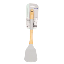 Espátula De Silicone Cinza Com Cabo Bambu