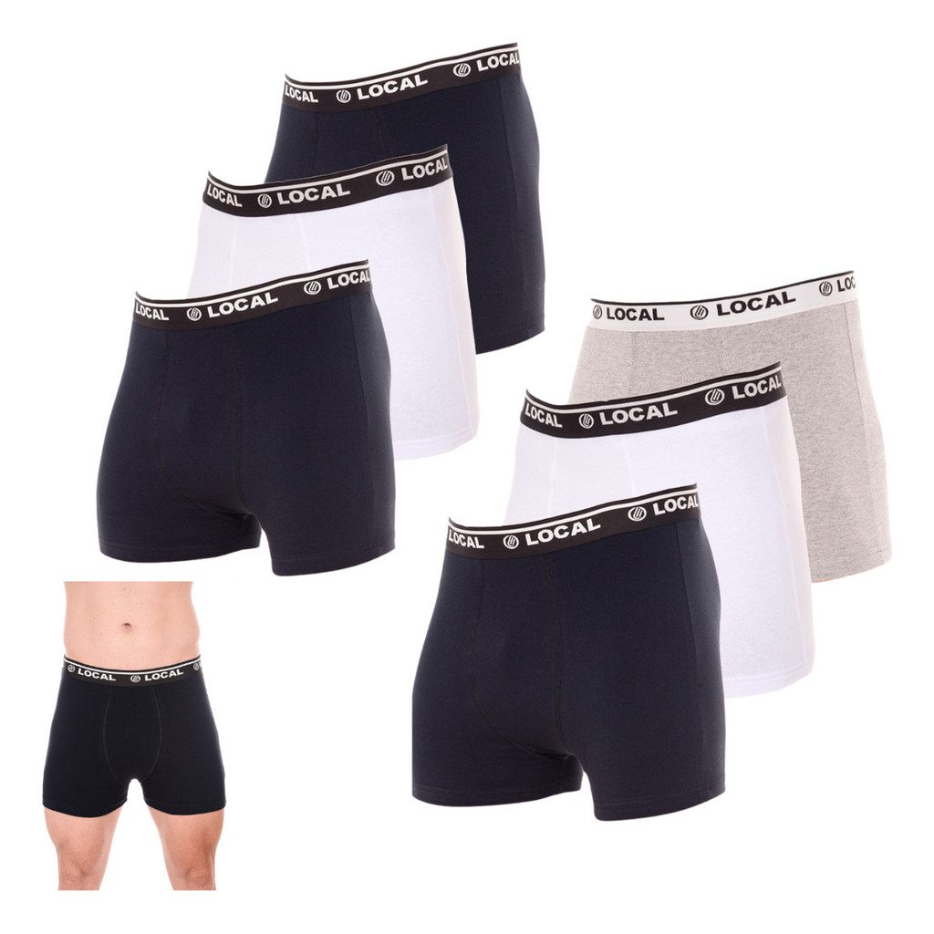 Kit 6 Cuecas Box Boxer Masculinas Algodão Lisa Reforçada.