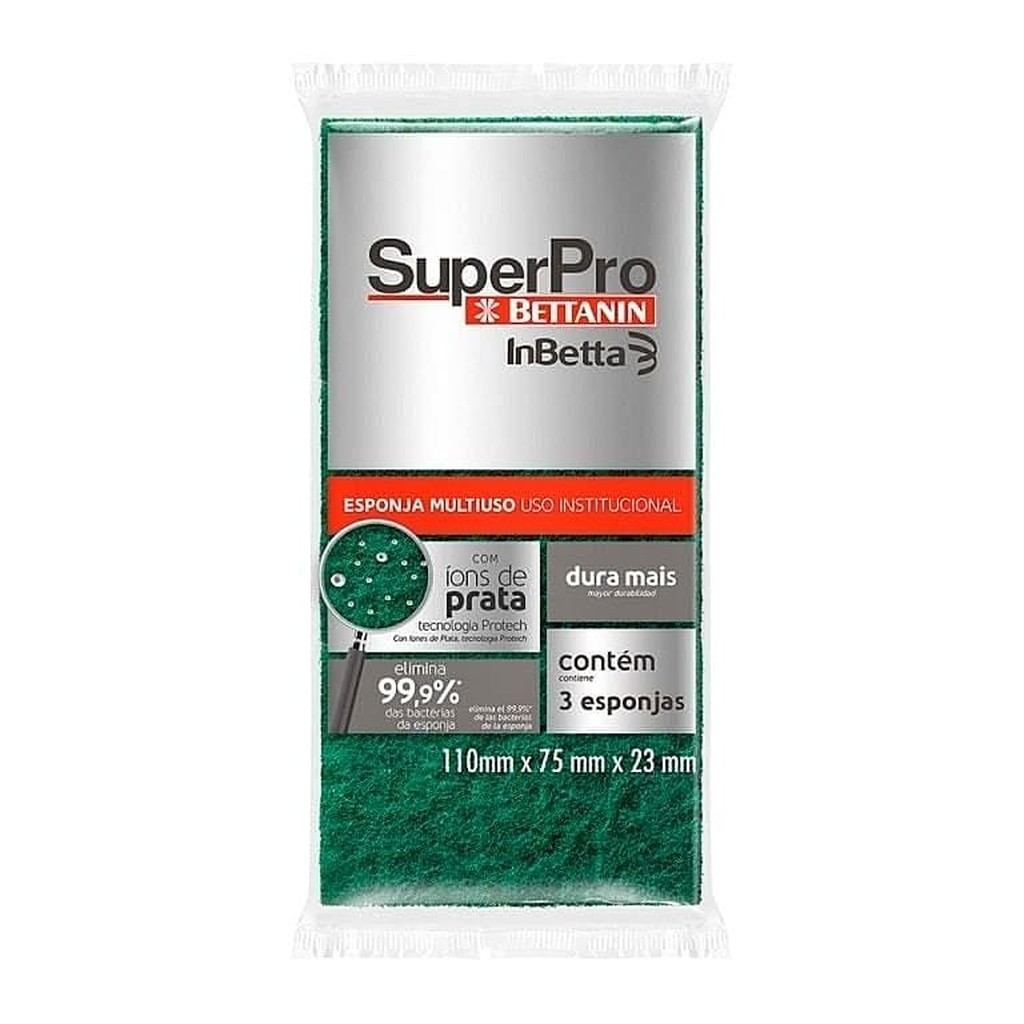 Esponja Multiuso Alta Perfornance Com 3 Esponjas