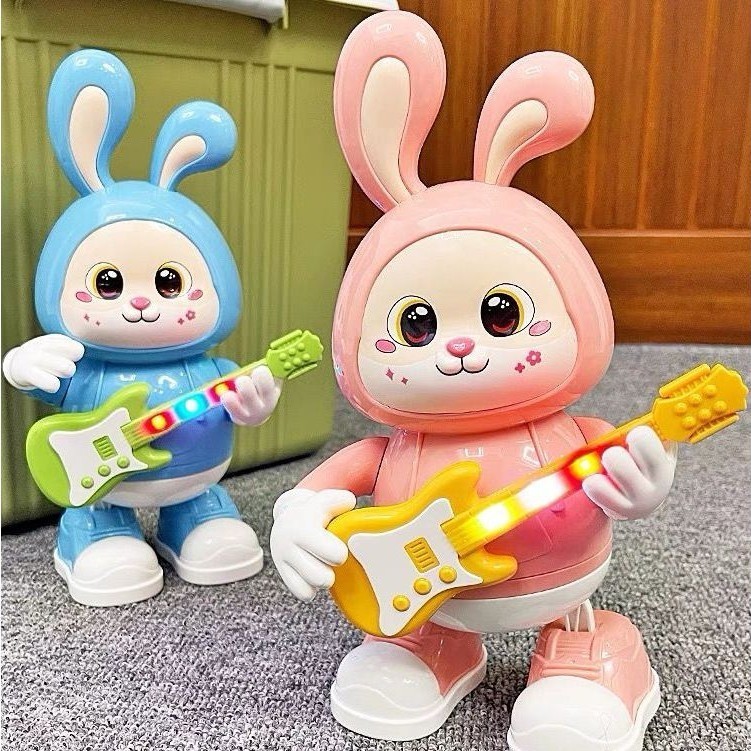 Coelho Coelinho Dançante Guitarrista Musical Brinquedo Infantil com Som, Luz e Movimento em Oferta na Shopee