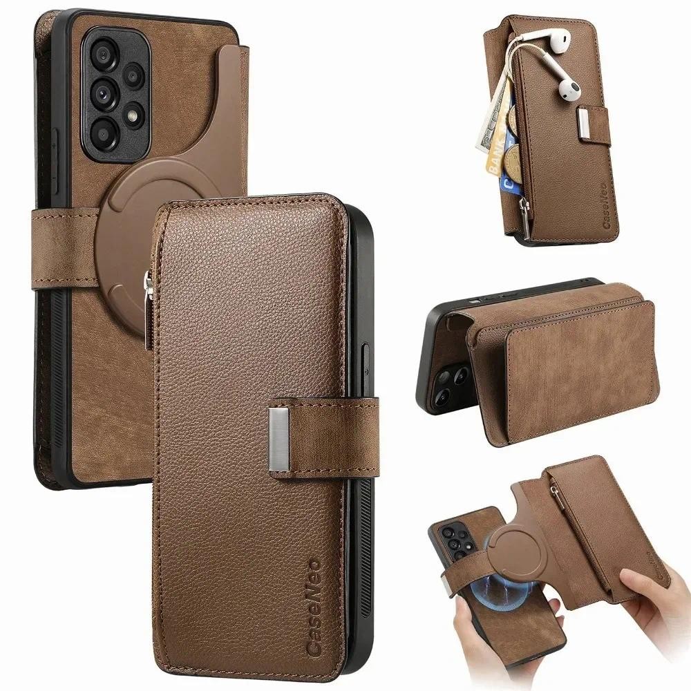Capa Carteira Removível 2 Em 1 Para Samsung Galaxy S24 Ultra S21 S23 FE S22 Plus A55 A54 A53 A52S A35 A34 A33 A25 A15 A1