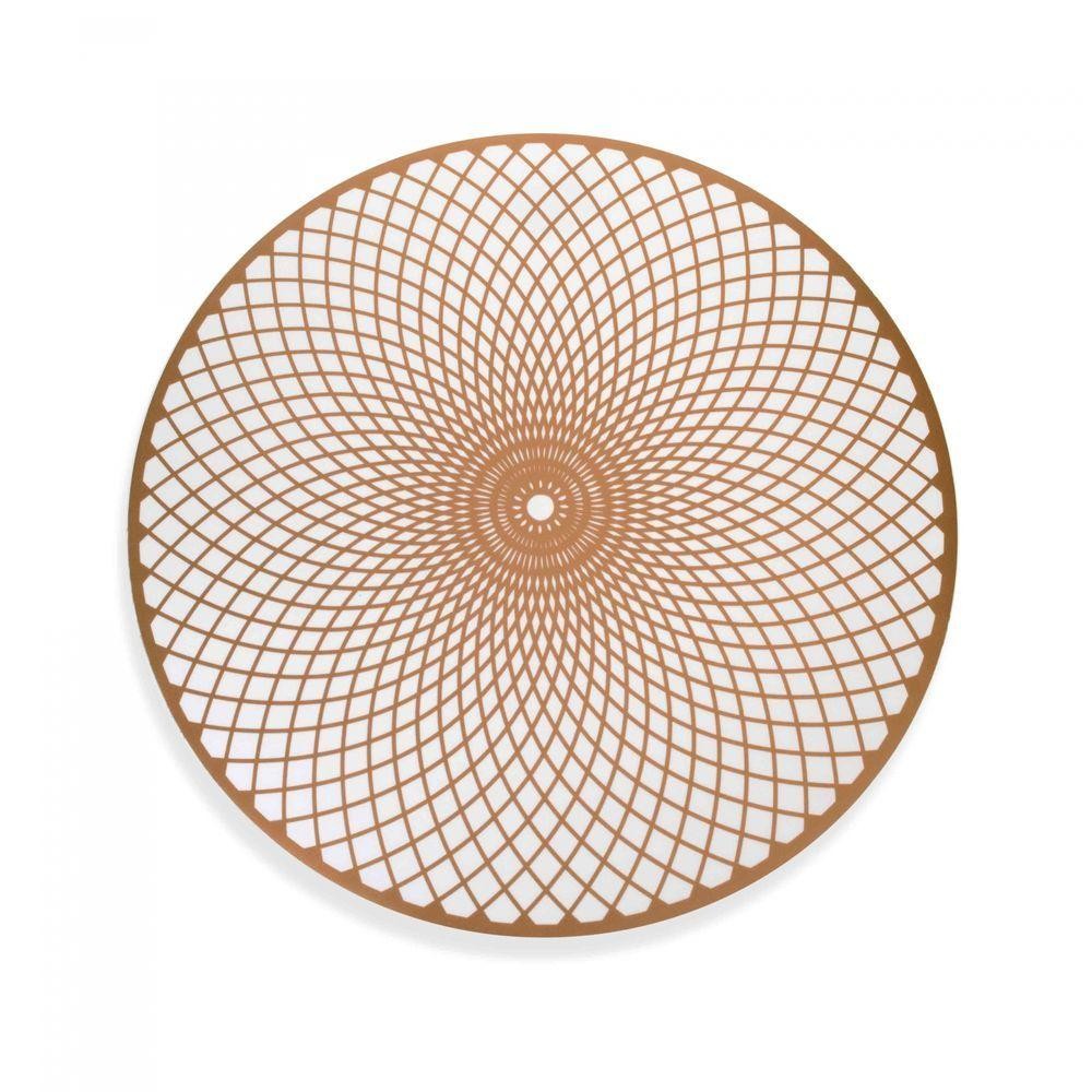 Jogo Americano Redondo de Plástico Mandala Rosê 38cm