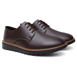 Sapato Esporte Fino Masculino Café Solado Tratorado Premium Derby Amarração
