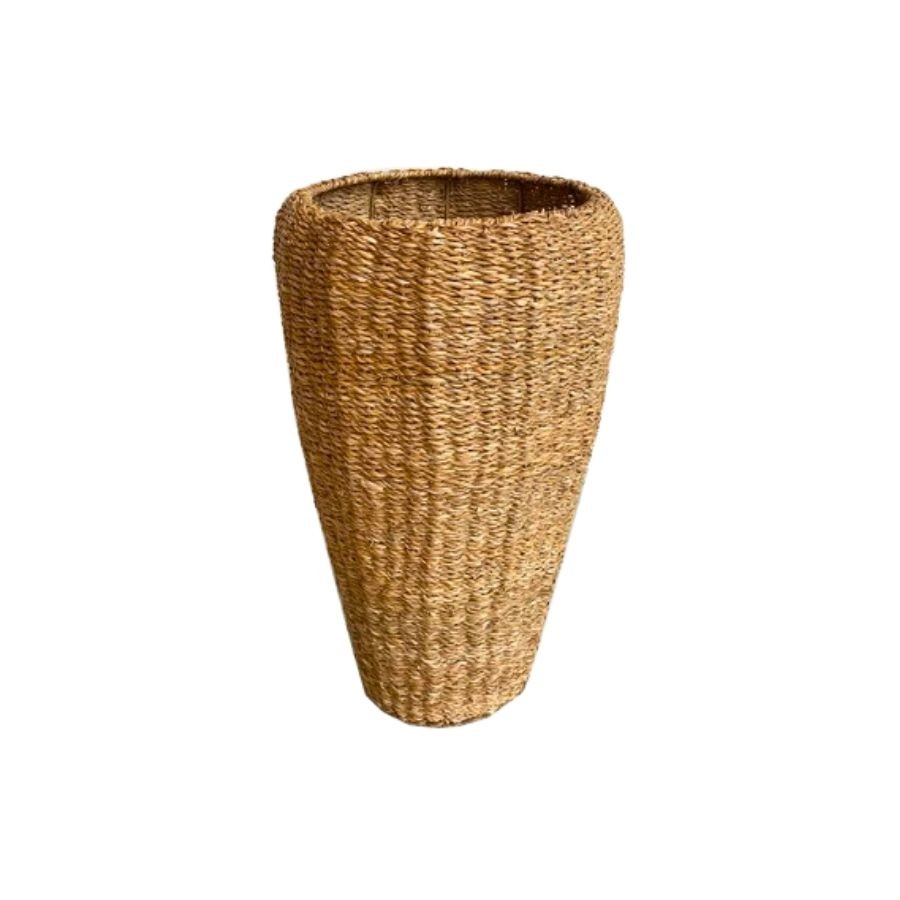 Vaso Decorativo Fibra Aruana De Seagrass - 32x32x55cm - 1 unidade - Rizzo