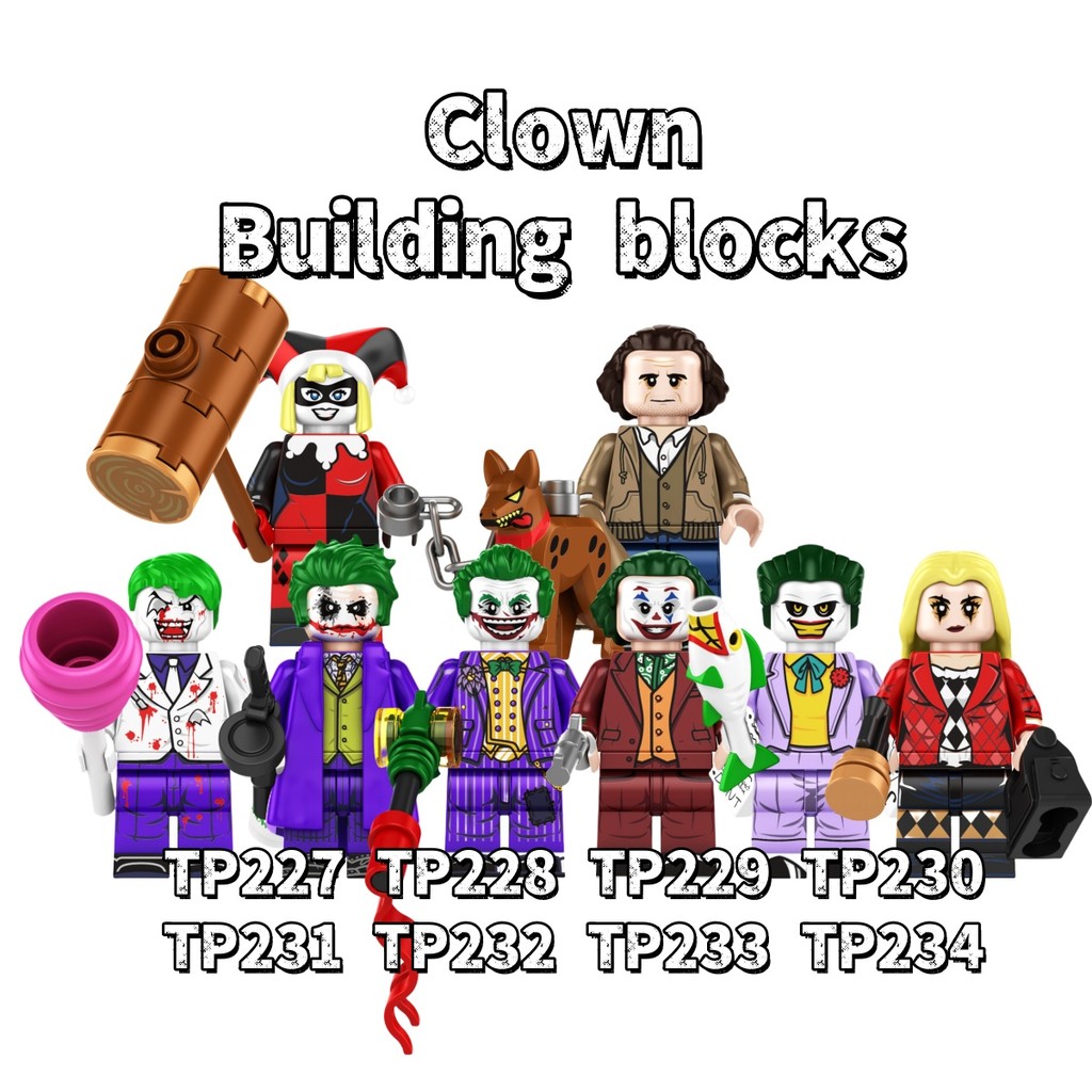 Novo palhaço de desenho animado série TP227-TP234, modelo de blocos de construção montados, brinquedos educativos para c