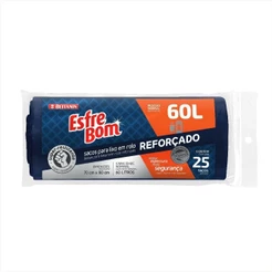 Saco de Lixo em Rolo Reforçado Azul Petróleo 60L EsfreBom Bettanin 25 Unidades