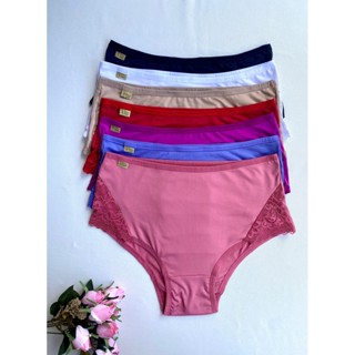 Kit Calcinha Plus Size Hot Pants Senhora C/ Renda Conforto Cós Alto Cintura Alta em Oferta na Shopee