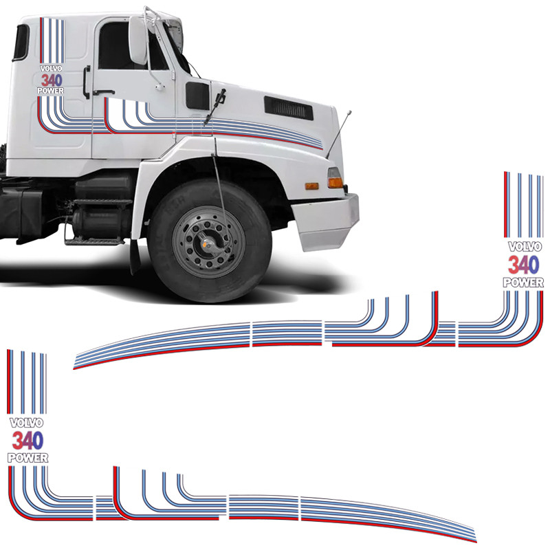 Faixa Caminhão Volvo Power 340 1989 Adesivo Branco e Azul em Oferta na Shopee