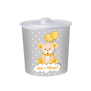 Lixeira Redonda Monte Líbano Estampada Com Tampa Branca em Oferta na Shopee