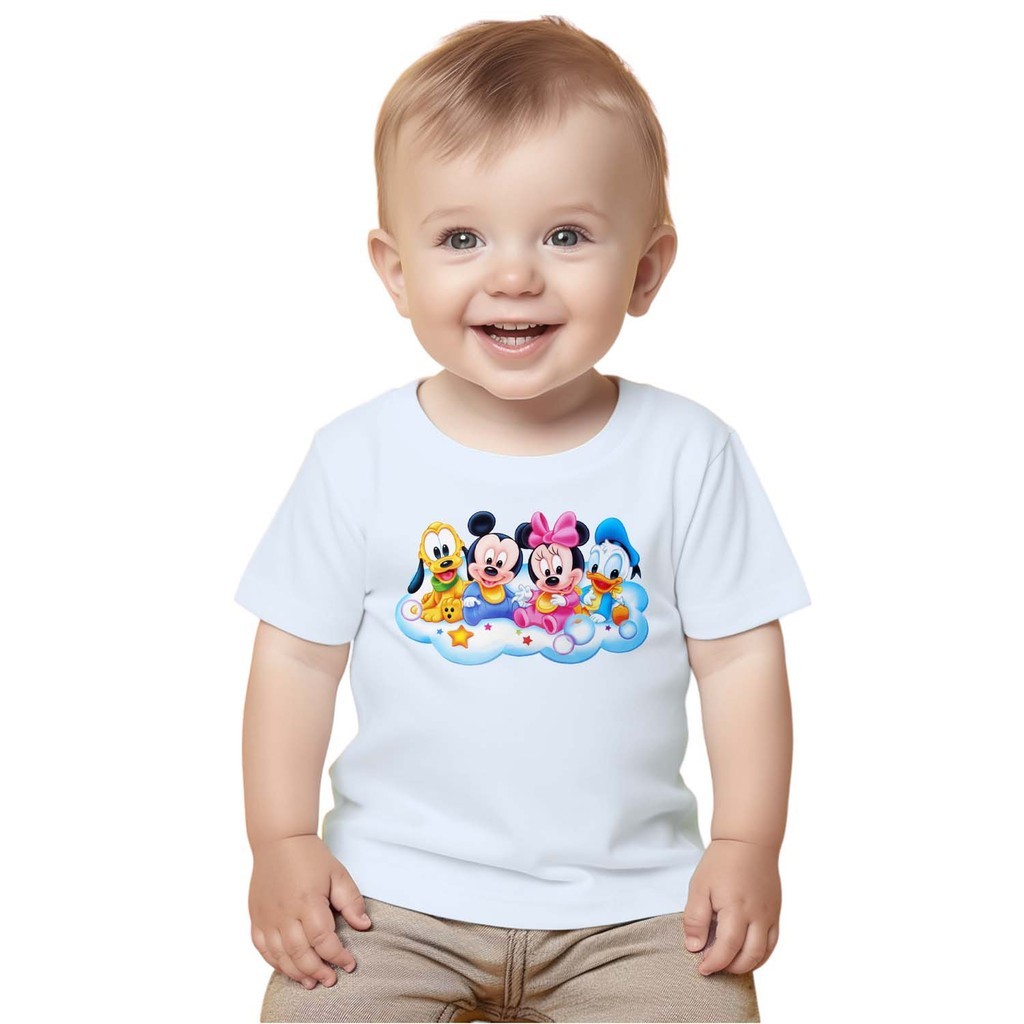 Camiseta Disney Baby Pluto Mickey Minnie Donald Camisa Personalizada Baby Look Blusa