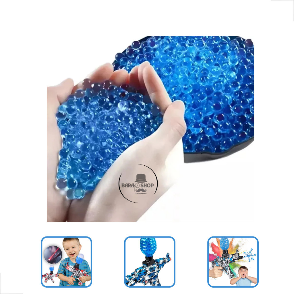 Orbeez Bolinhas Gel P/ Gelblaster 7 À 8mm 5000 Un Cor Azul Diversão para Toda a Família