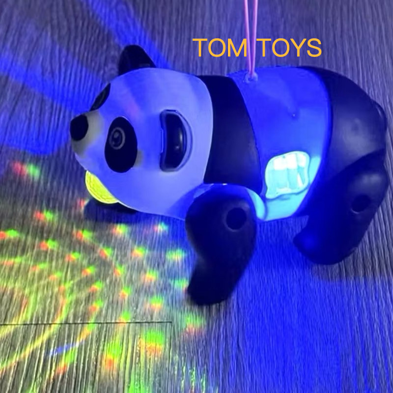 Urso Panda de Brinquedo Fujão que Anda acende Luz e toca Música Brinquedo musical