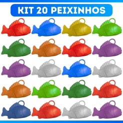 20 Peixinho para Pescaria Festa Junina Peixe Brinquedo Color Boia na Piscina - PROMOÇÃO