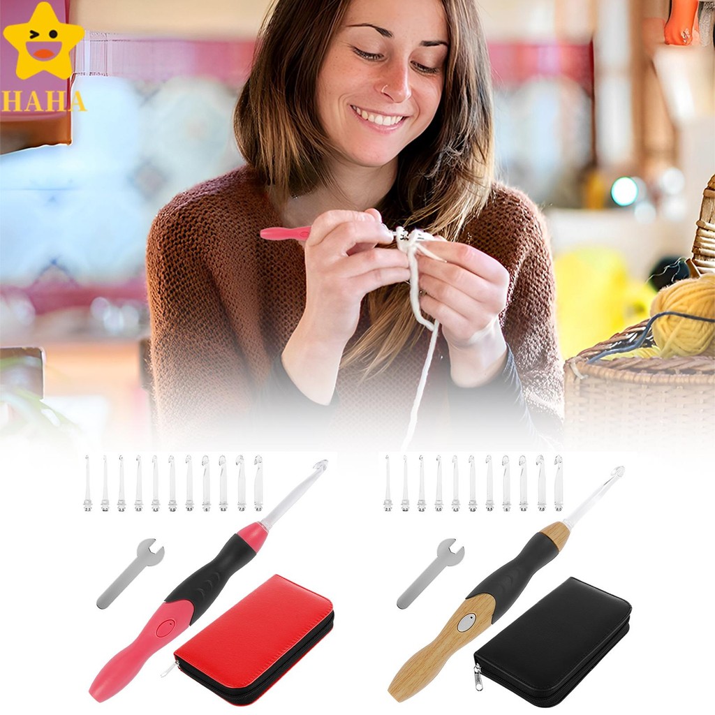 Agulhas De Crochê Ajustáveis E Confortáveis , Iluminadas Para Suprimentos Artesanais SHOPSBC5588