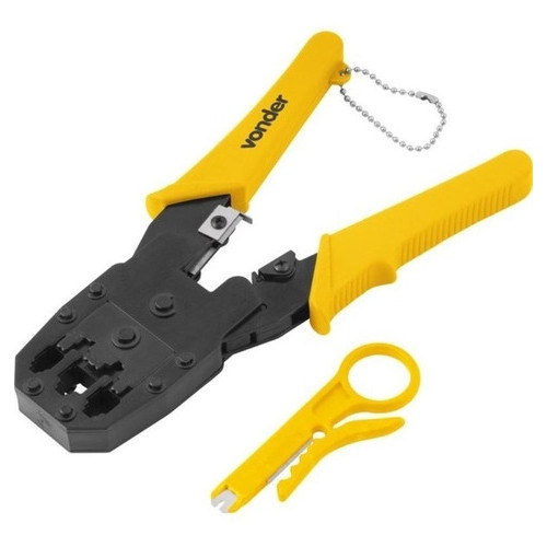 Alicate Crimpador Profissional 3 em 1 RJ11 RJ12 RJ45 para Redes e Telefonia ACV245 VONDER