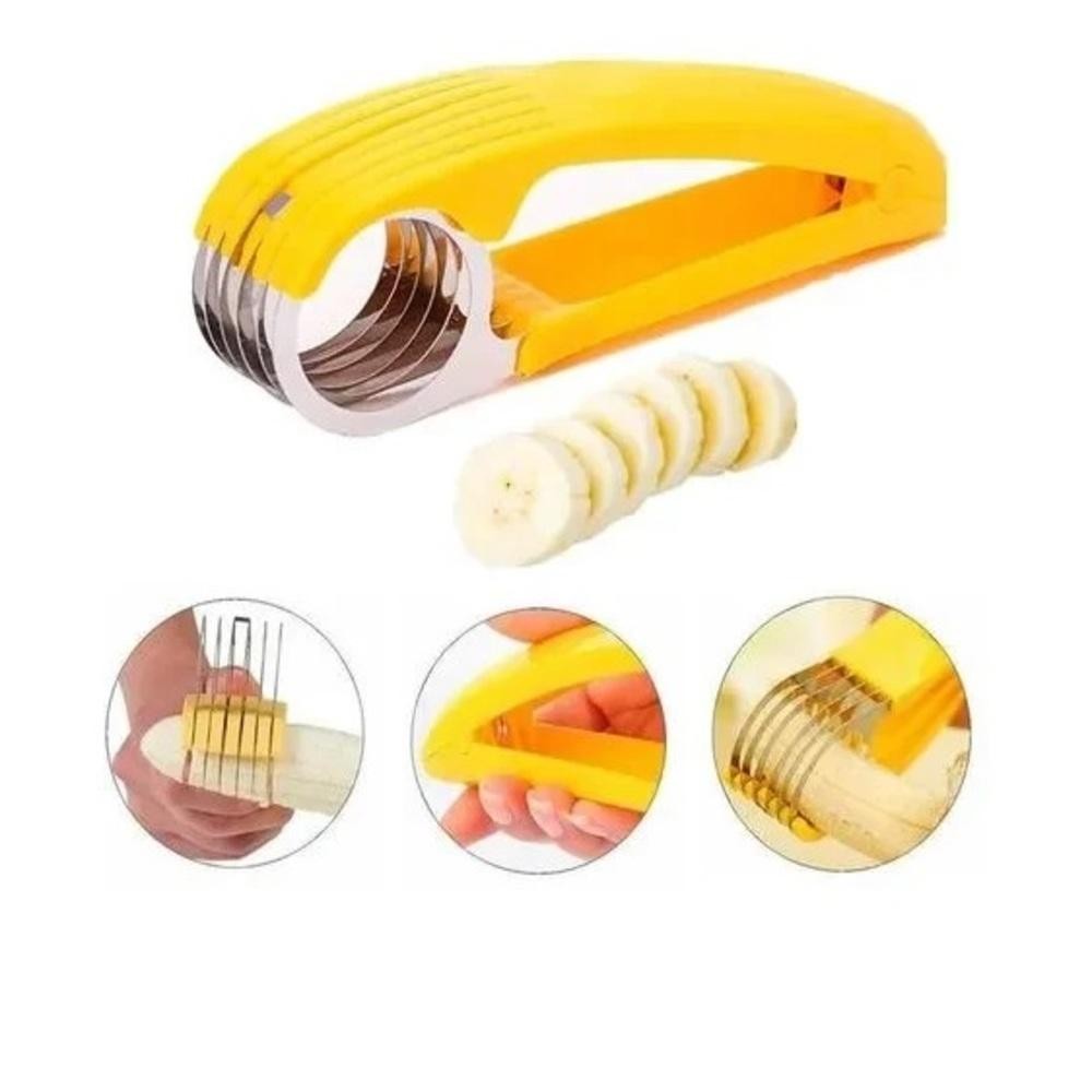FATIADOR DE BANANA CORTADOR FRUTAS LEGUMES SALSICHA LAMINAS INOX ARO MULTIUSO CHIPS PEPINO