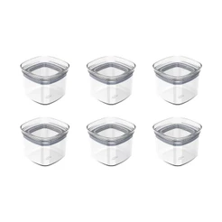 Kit de potes herméticos Ou 6 peças 450 ml - Linha Block - Natural