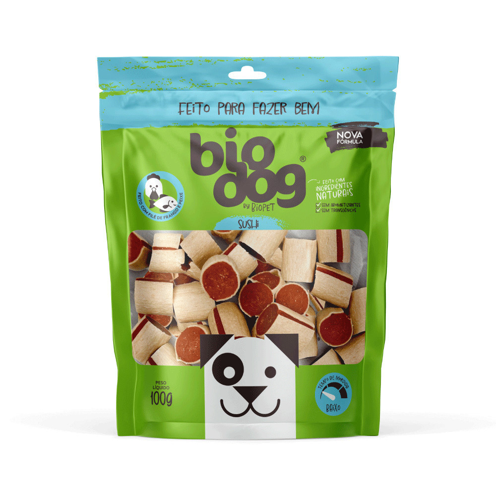 Petisco Natural BioDog Gourmet Sushi 100g  ENVIO IMEDIATO PROMOÇÃO