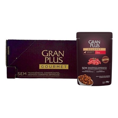 Ração Úmida GranPlus Sachê Gourmet para Cães Adultos Caixa com 18 Unidades (100g cada) Sabores Diversos Validade Longa em Oferta na Shopee