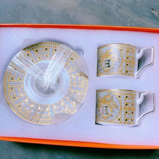 Conjunto De Xícara E Pires De Cerâmica Britânica (Estilo Elegante) : Ideal Para Uma Experiência De Bebida Luxuosa em Oferta na Shopee