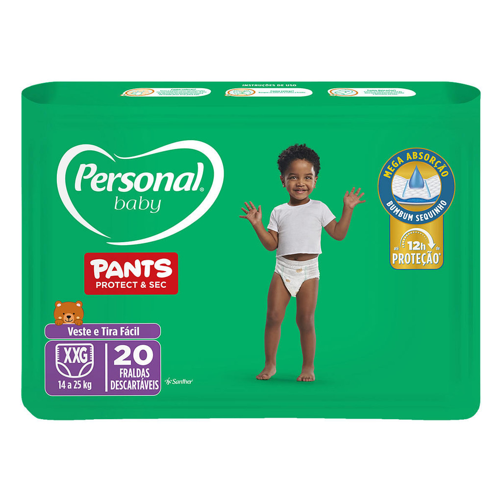 Fralda Infantil Personal Baby Pants Protect & Sec XXG 20 und em Oferta na Shopee