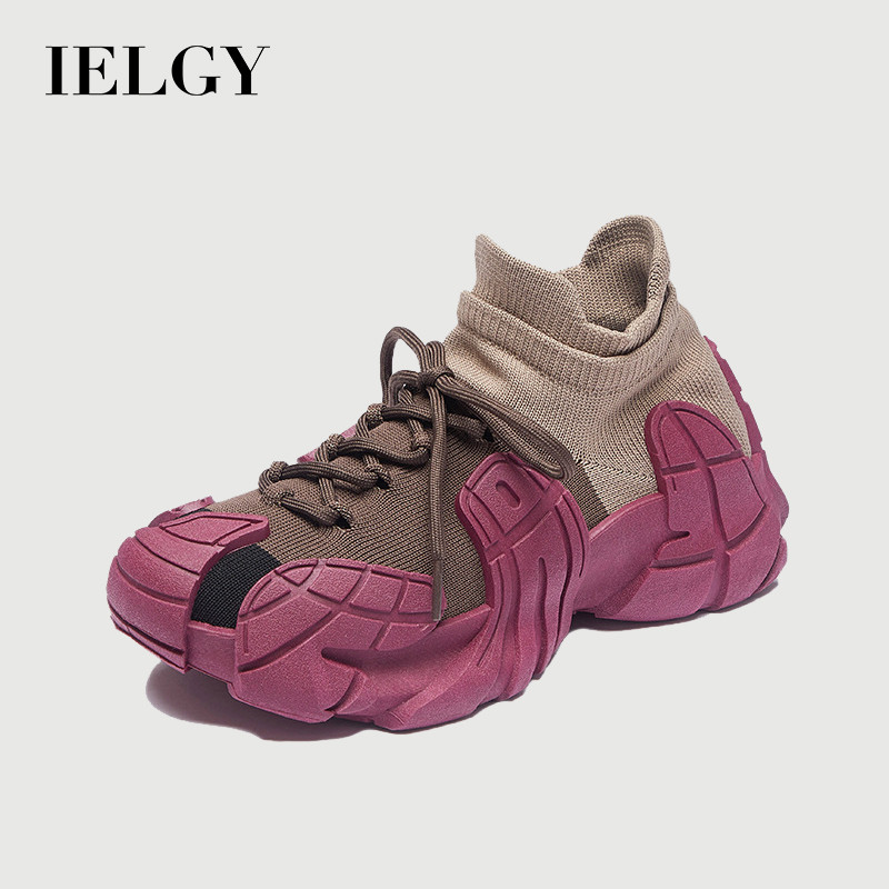 IELGY Estilo Coreano Voando Tecido Sapatos Esportivos fitness Correndo Casuais Femininos