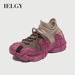 IELGY Estilo Coreano Voando Tecido Sapatos Esportivos fitness Correndo Casuais Femininos