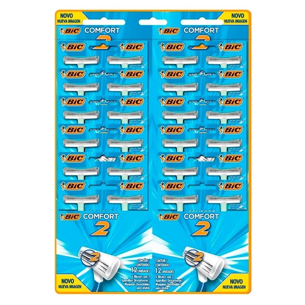 Aparelho Bic Comfort 2 Pele Normal 12 Embalagens com 2 Unidades - Beauty