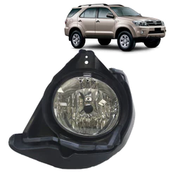 Farol Milha Hilux Sw4 2006 2007 2008 2009 2010 2011 Com Suporte Caraça Cinza Encaixe HB3 Lente Lisa