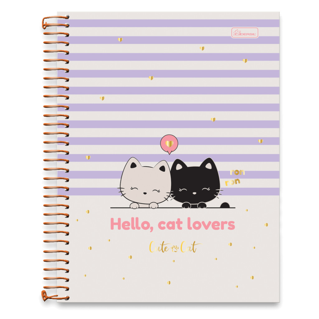 Caderno 10 Matérias Colegial Cut & Cat 160 Folhas - CADERSIL MODELO:HELLO em Oferta na Shopee