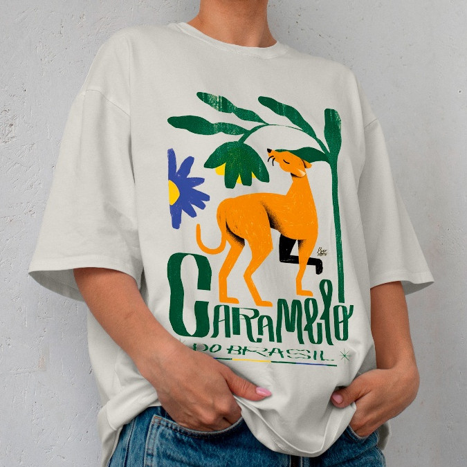 Camiseta Feminina T-shirt Inspiração Verão Moda Atual Estampada Coloridas Caramelo e Outras em Oferta na Shopee