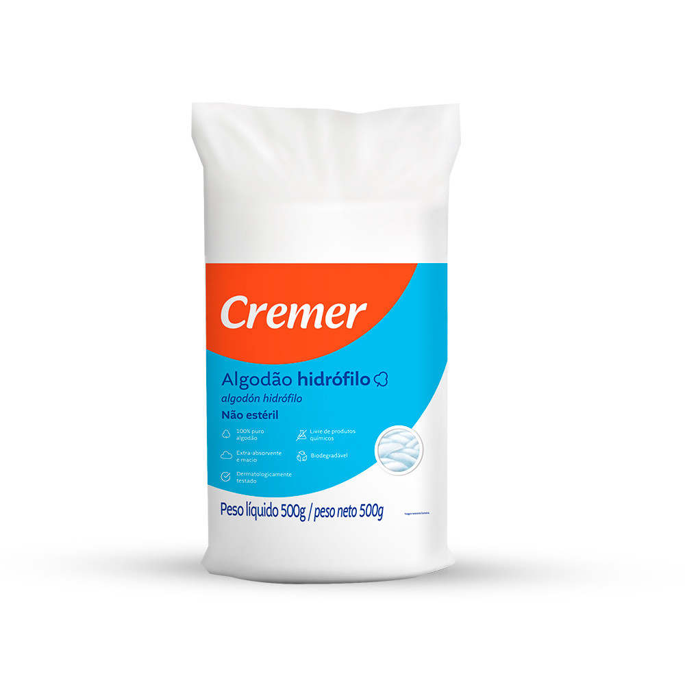 Algodão Hidrófilo 500g Cremer em Oferta na Shopee