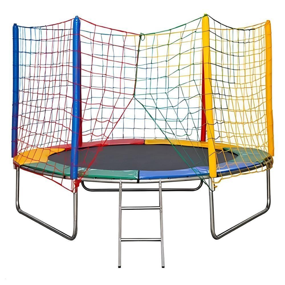 Trampolim Cama Elástica Pula Pula 2,44m Grande Reforçada Colorida Playground em Oferta na Shopee