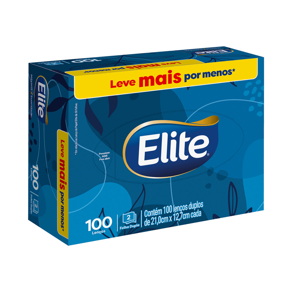 Lenço De Papel Elite  100 Folhas, Alta Absorção E Conforto