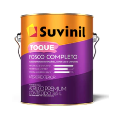 TINTA ACRÍLICA SUVINIL TOQUE FOSCO COMPLETO 3,6L VÁRIAS CORES