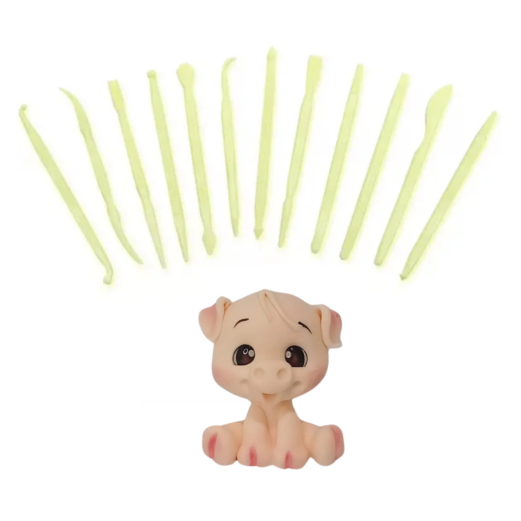 Jogo De Estecas 12 Peças Ferramenta Para Modelagem Pasta Americana Biscuit Artesanato Blue Star