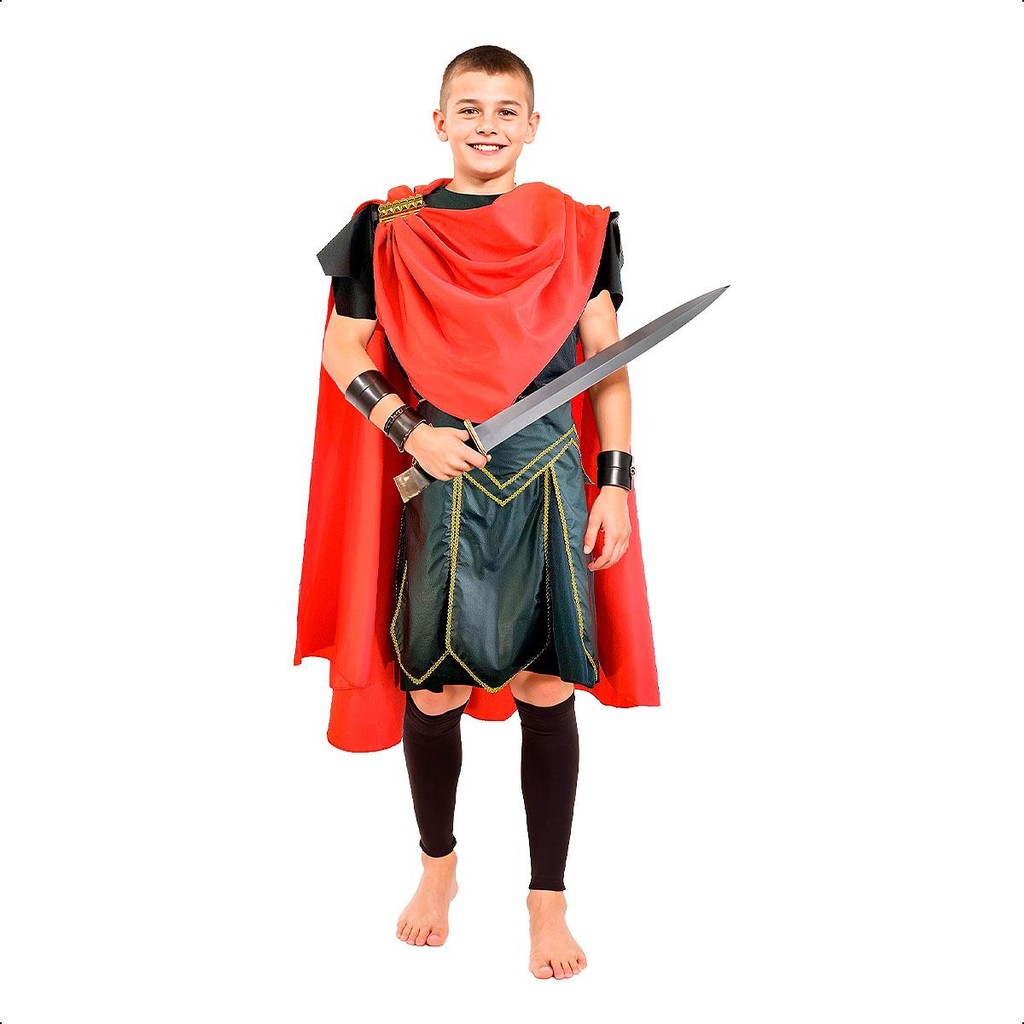 Fantasia Soldado Romano Infantil de Luxo com Capa pra 5 a 12 Anos em Oferta na Shopee