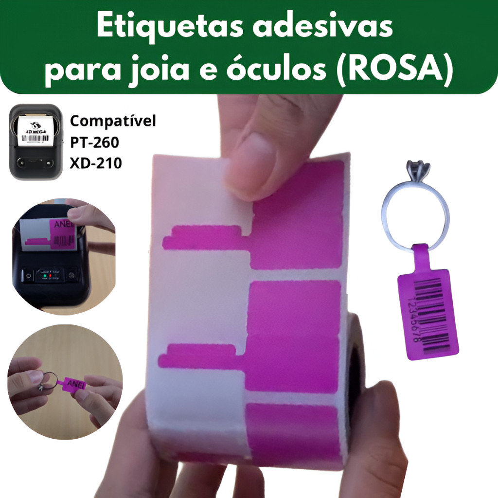 Etiqueta para Joias oculos para XD-210 PT-260 Mini impressora 58mm