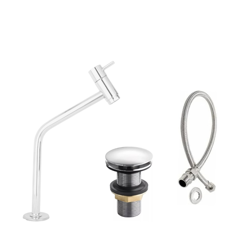 Kit Luxo Para Lavatorio - Kit Banheiro Com Cuba *** (  Alta ) ** - Kit Para Banheiro - Torneira Para Cuba