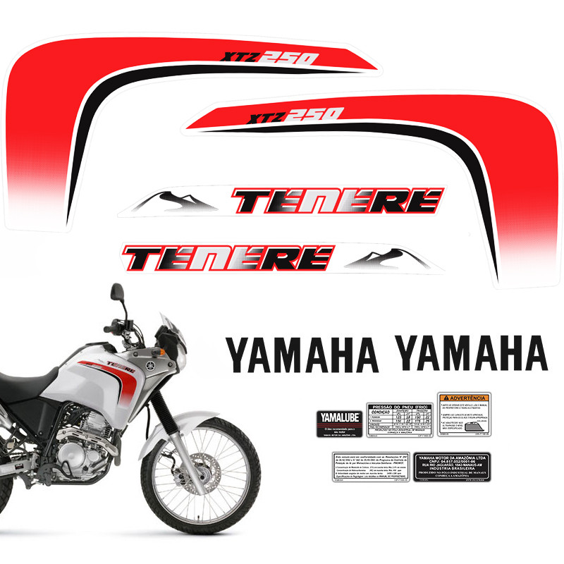 Faixa Tenere Xtz 250 Moto Yamaha Adesivo Vermelho 2011/2012 em Oferta na Shopee