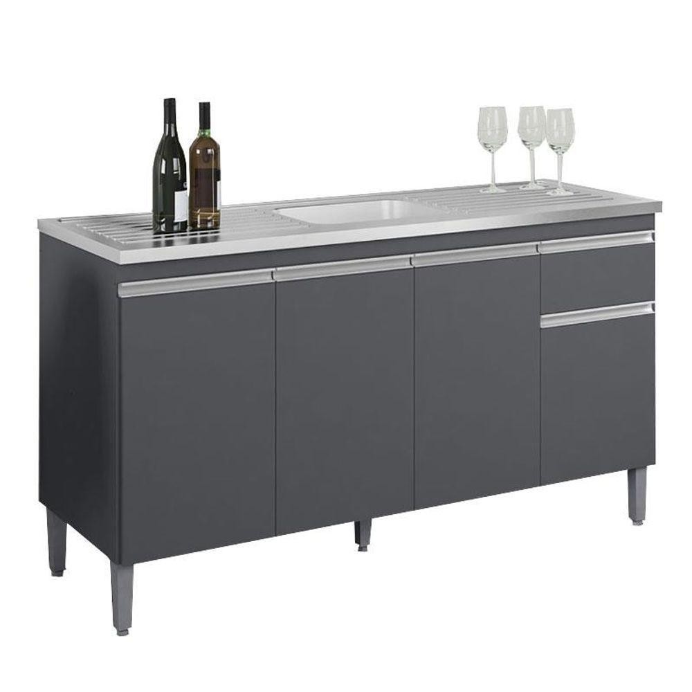 Balcão De Pia Tatiane 145 Cm Cinza Fosco - Ajl em Oferta na Shopee