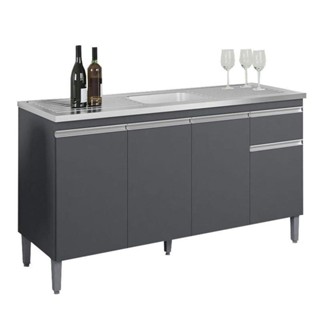 Balcão De Pia Tatiane 145 Cm Cinza Fosco - Ajl em Oferta na Shopee