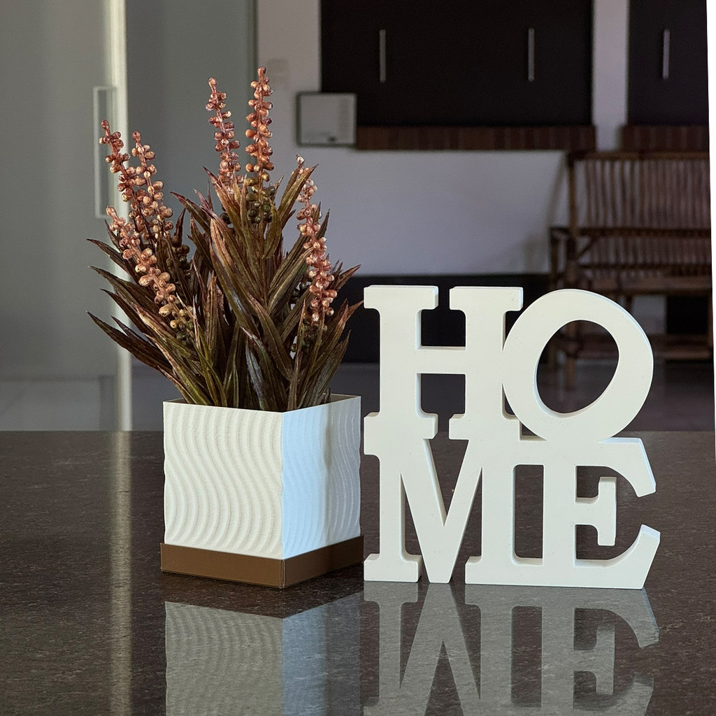 Vaso Cachepot com Palavra Home Decoração Moderna Quarto Banheiro Sala de Estar para Plantas