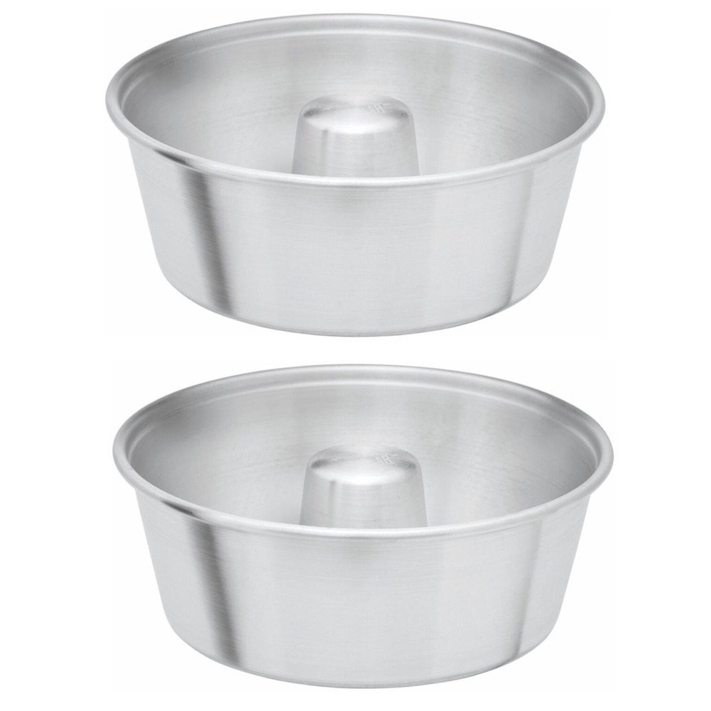KIT 2 (DUAS) Forma Assadeira Redonda Bolo PUDIM N 18 Alumínio AirFryer em Oferta na Shopee