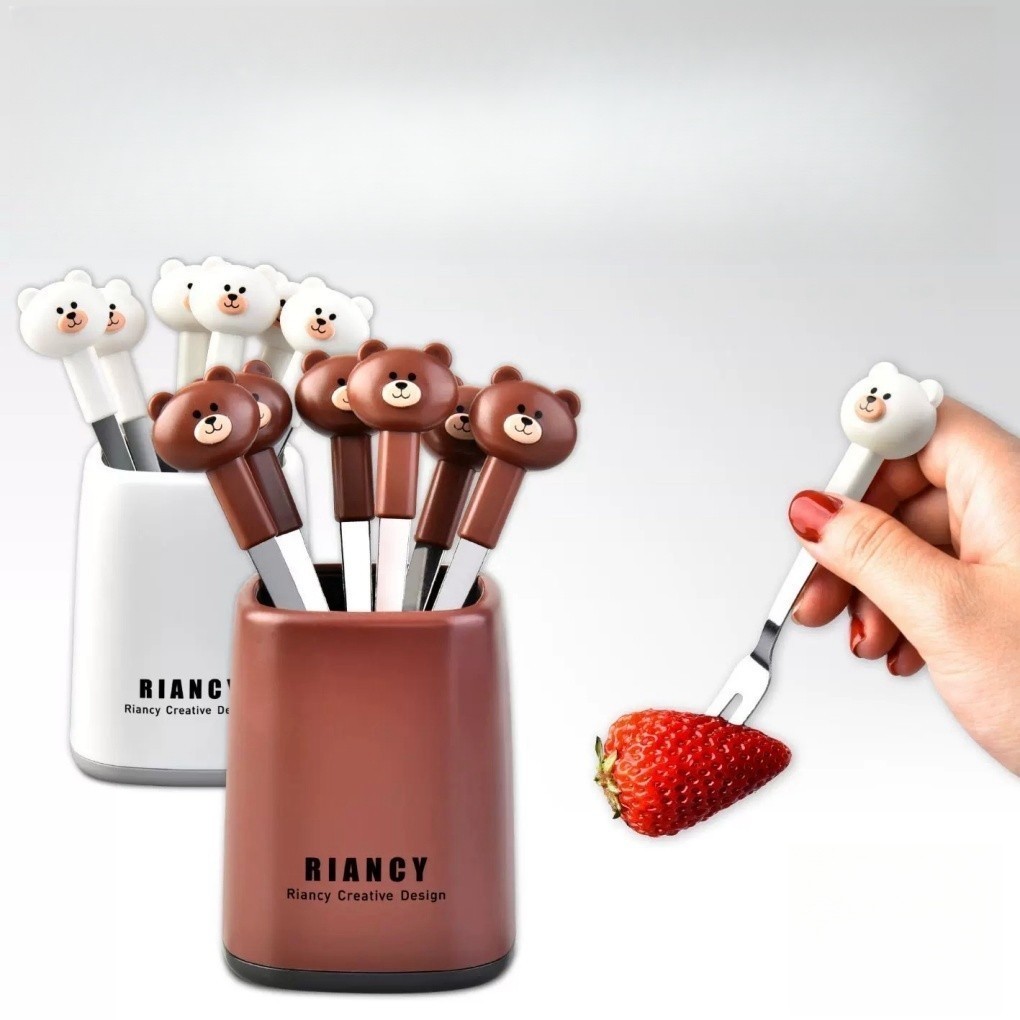 Conjunto De Jarro De Armazenamento De Garfo De Frutas Fofo De Aço Inoxidável De Alta Qualidade