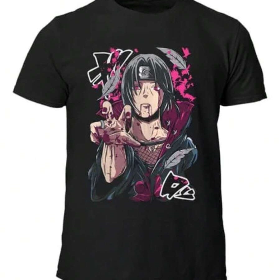Camiseta Masculina Anime Itachi Uchiha Sharingan Narutoo Unissex  Feminino Streetwear Lançamento
