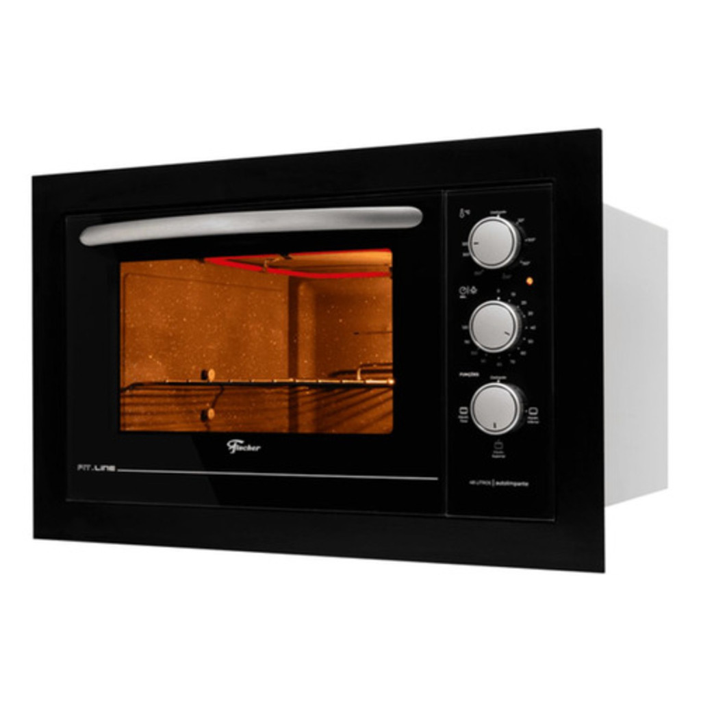 Imagem Forno Elétrico de Embutir Fit Line Moldura Preta 48 litros Fischer