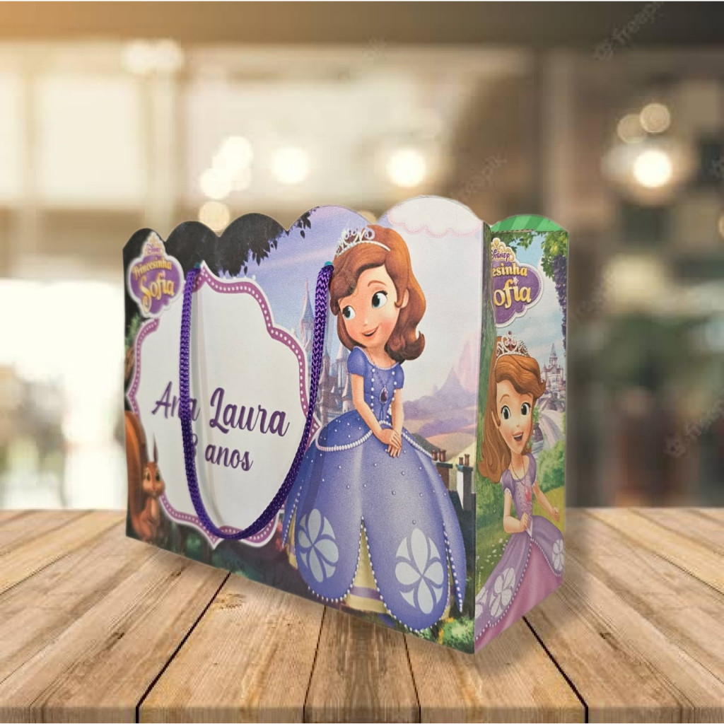 10 Sacolinhas Personalizadas Festa (Princesa Sofia) em Oferta na Shopee
